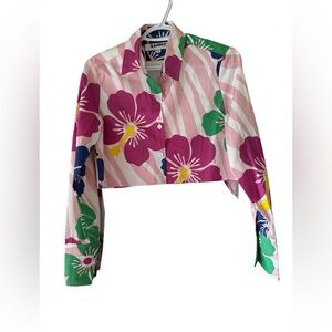 NWOT Sammy B floral crop button up